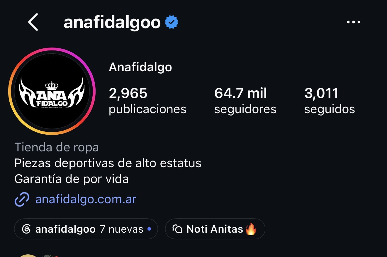 Captura del perfil de Anafidalgo