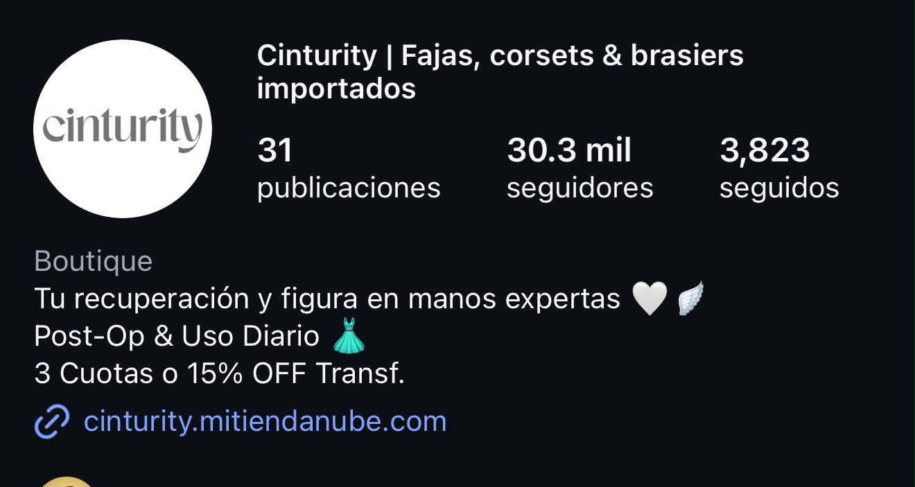 Captura del perfil de Cinturity