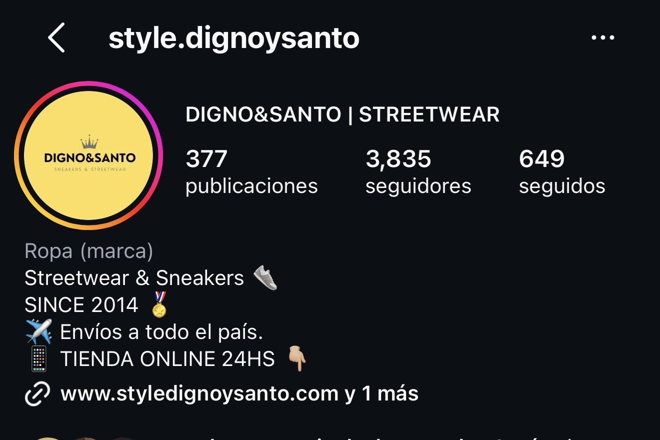 Captura del perfil de Digno&Santo